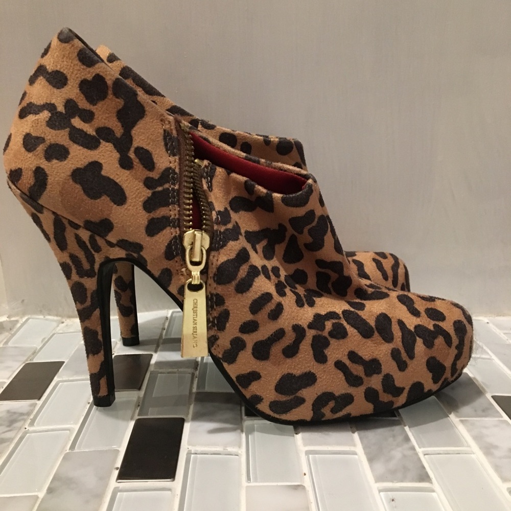 Christian Siriano Leopard/print heeled angle boots